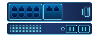 Illustration of a RISE Shield managed mid-range firewall appliance